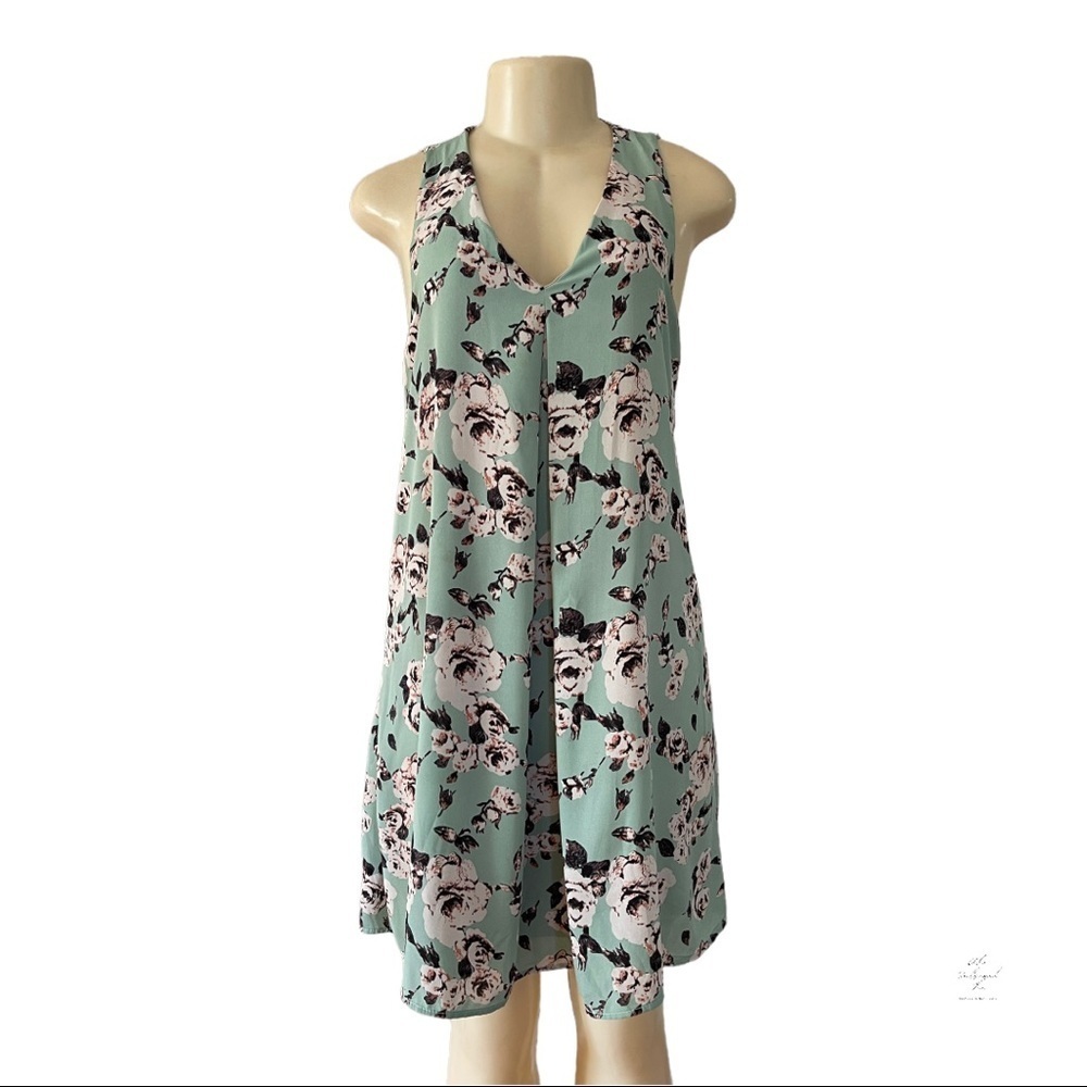 Honey Punch Mint Green‎ Floral Pattern Sleeveless Casual Summer Dress Sundress